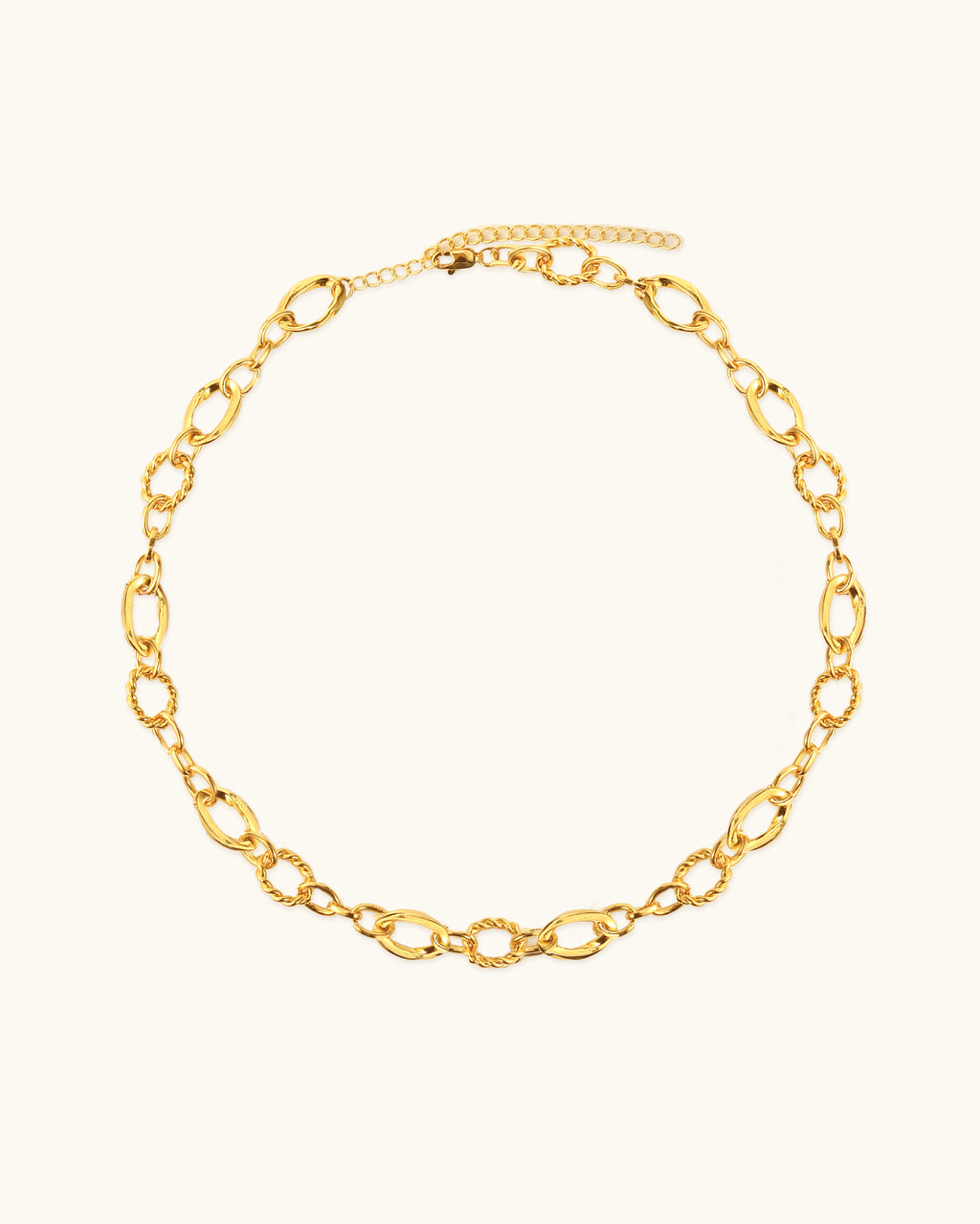 Textured Loop Chain Necklace In Silver