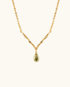 Lava Teardrop Necklace In Silver