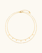 Layered Geometric Square Necklace In Silver