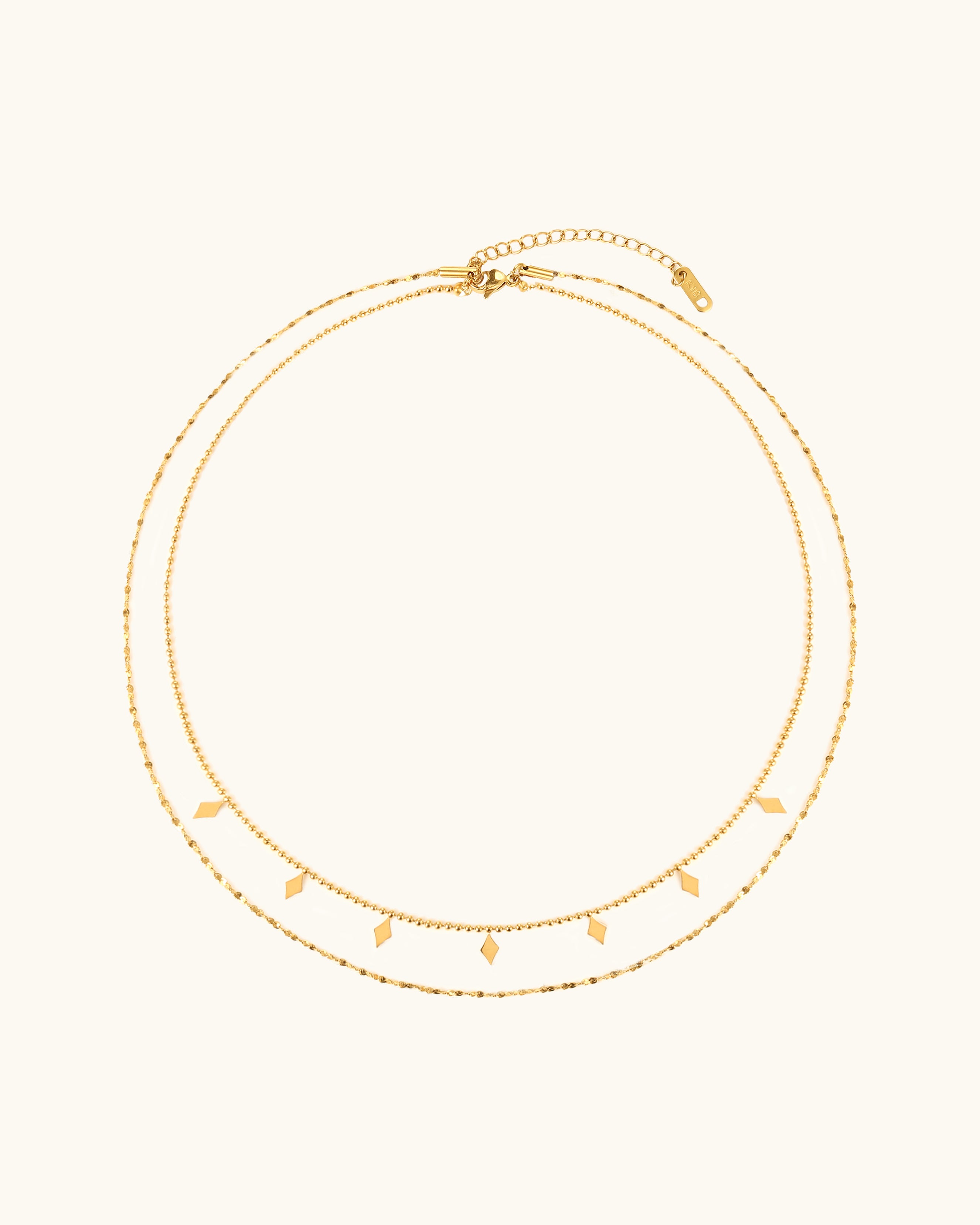 Layered Geometric Square Necklace In Silver