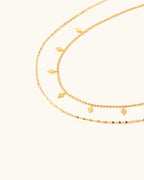 Layered Geometric Square Necklace In Silver