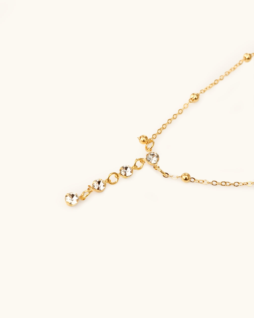 Beaded Body Chain In Silver