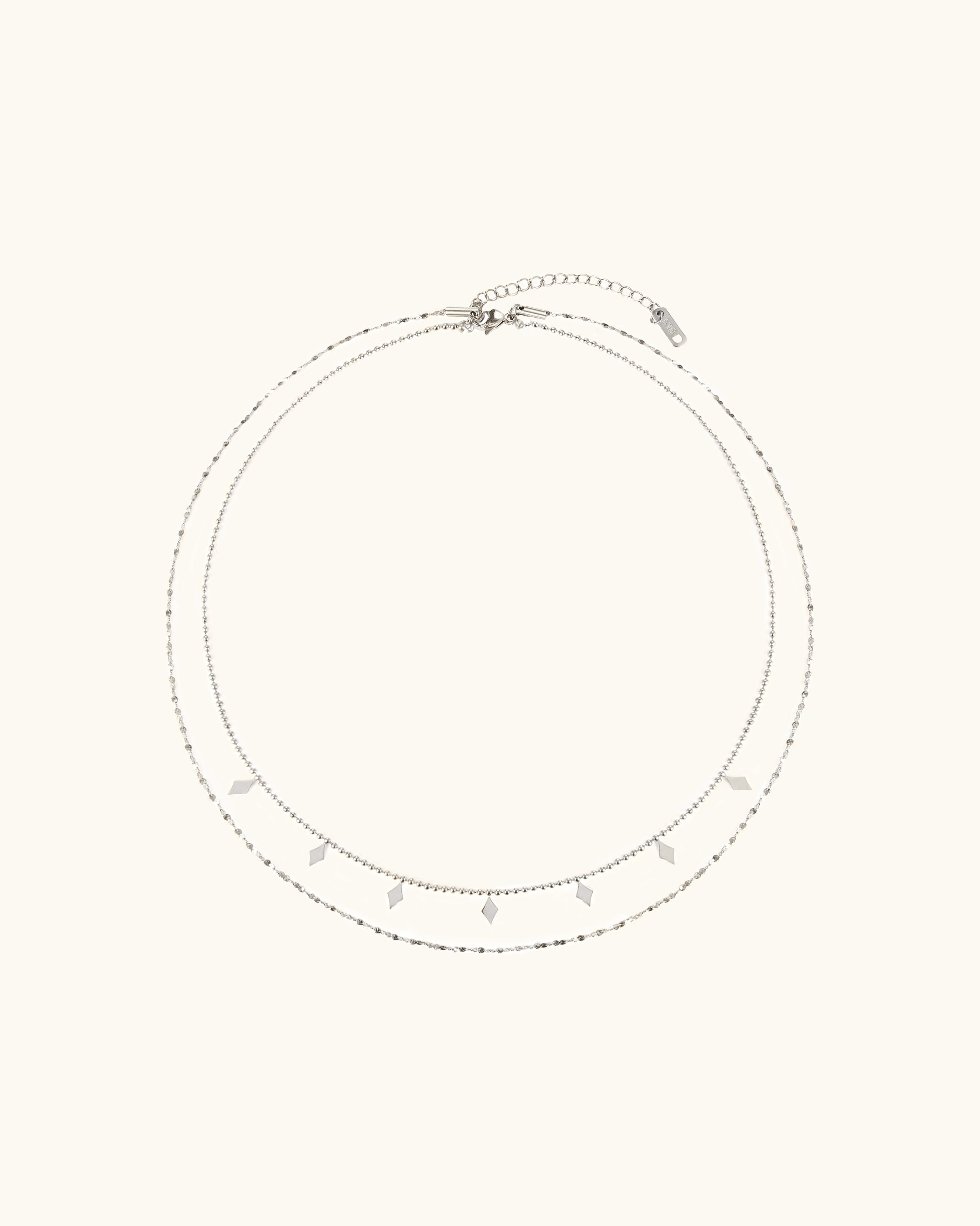 Layered Geometric Square Necklace