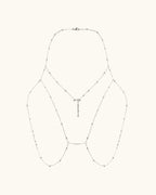 Beaded Body Chain In Silver