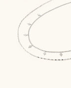 Layered Geometric Square Necklace In Silver