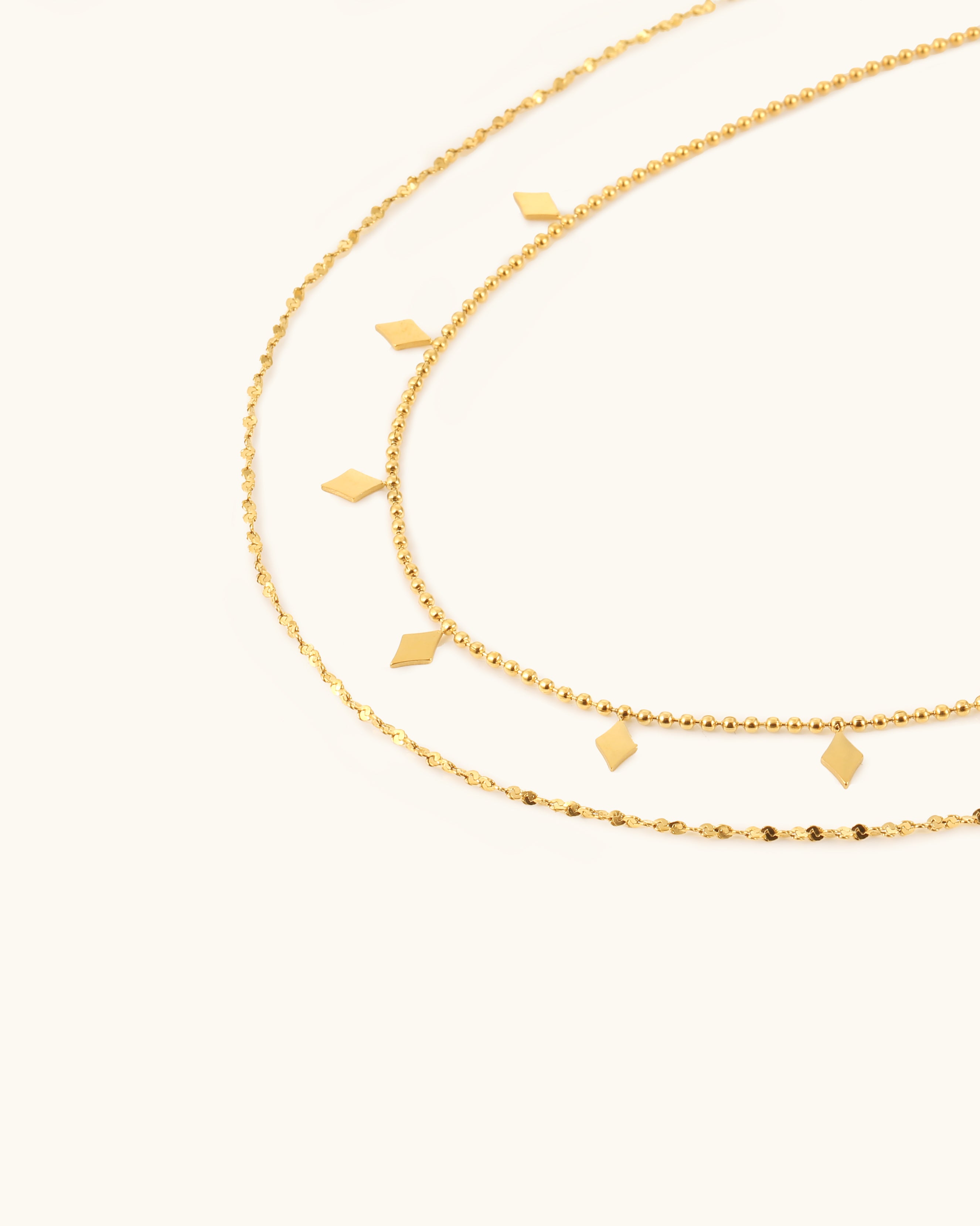 Layered Geometric Square Necklace