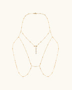 Beaded Body Chain In Silver