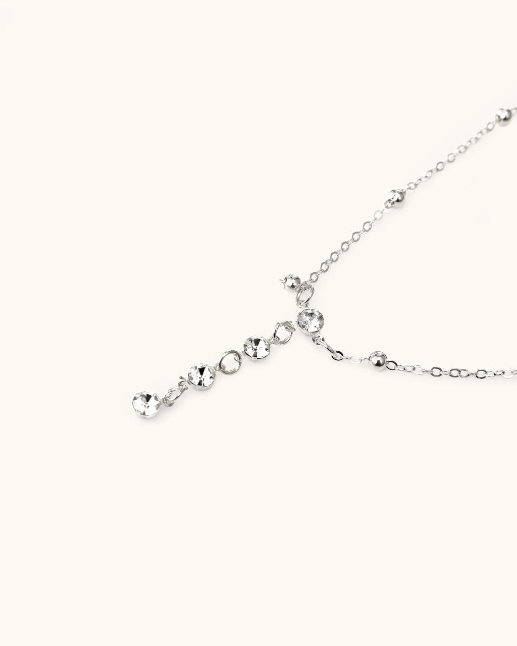 Beaded Body Chain In Silver