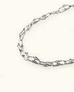 Floral Claw Necklace In Silver