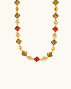 Multicolored Sugar Loaf Cut Necklace