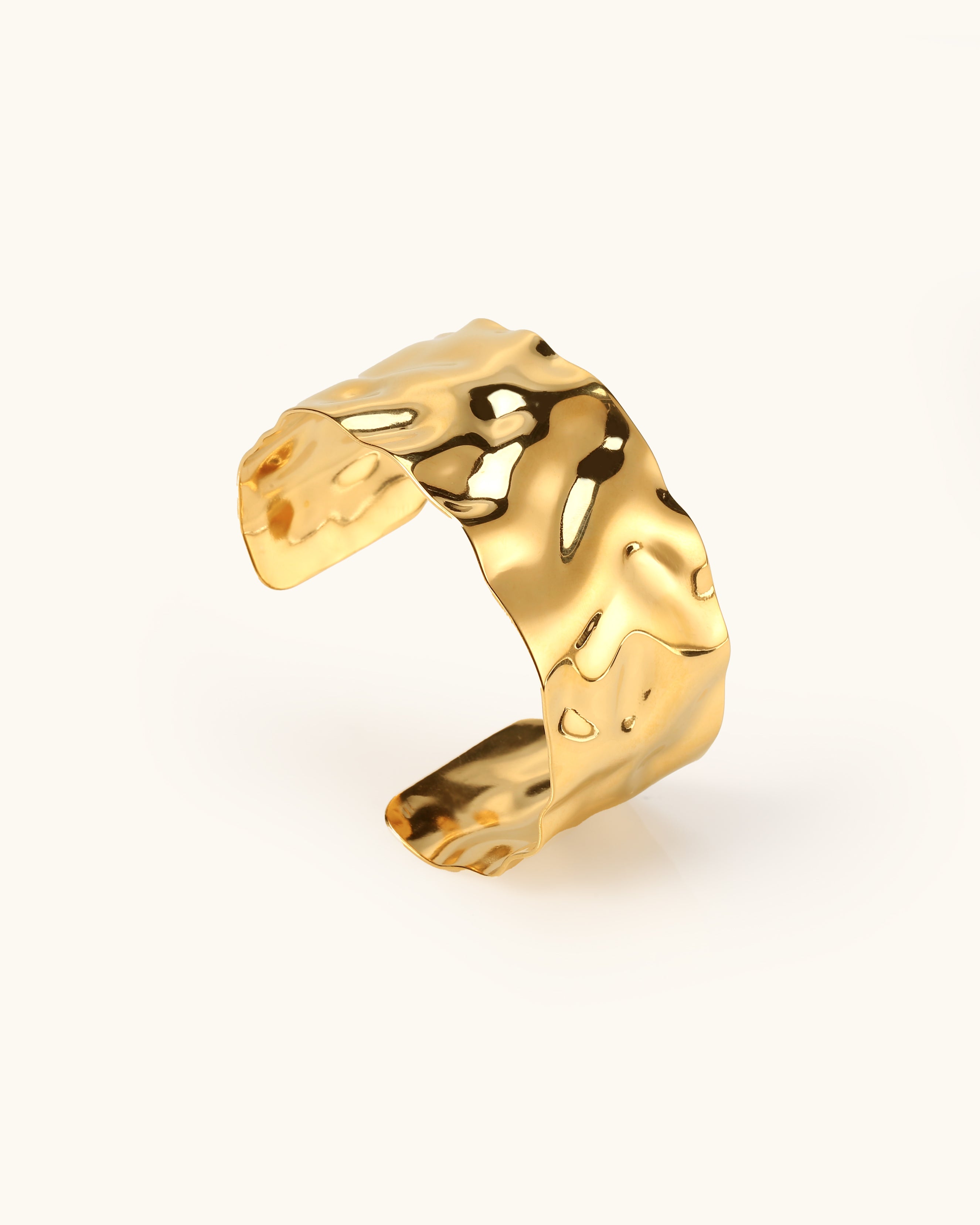 Wide Rippled Bangle