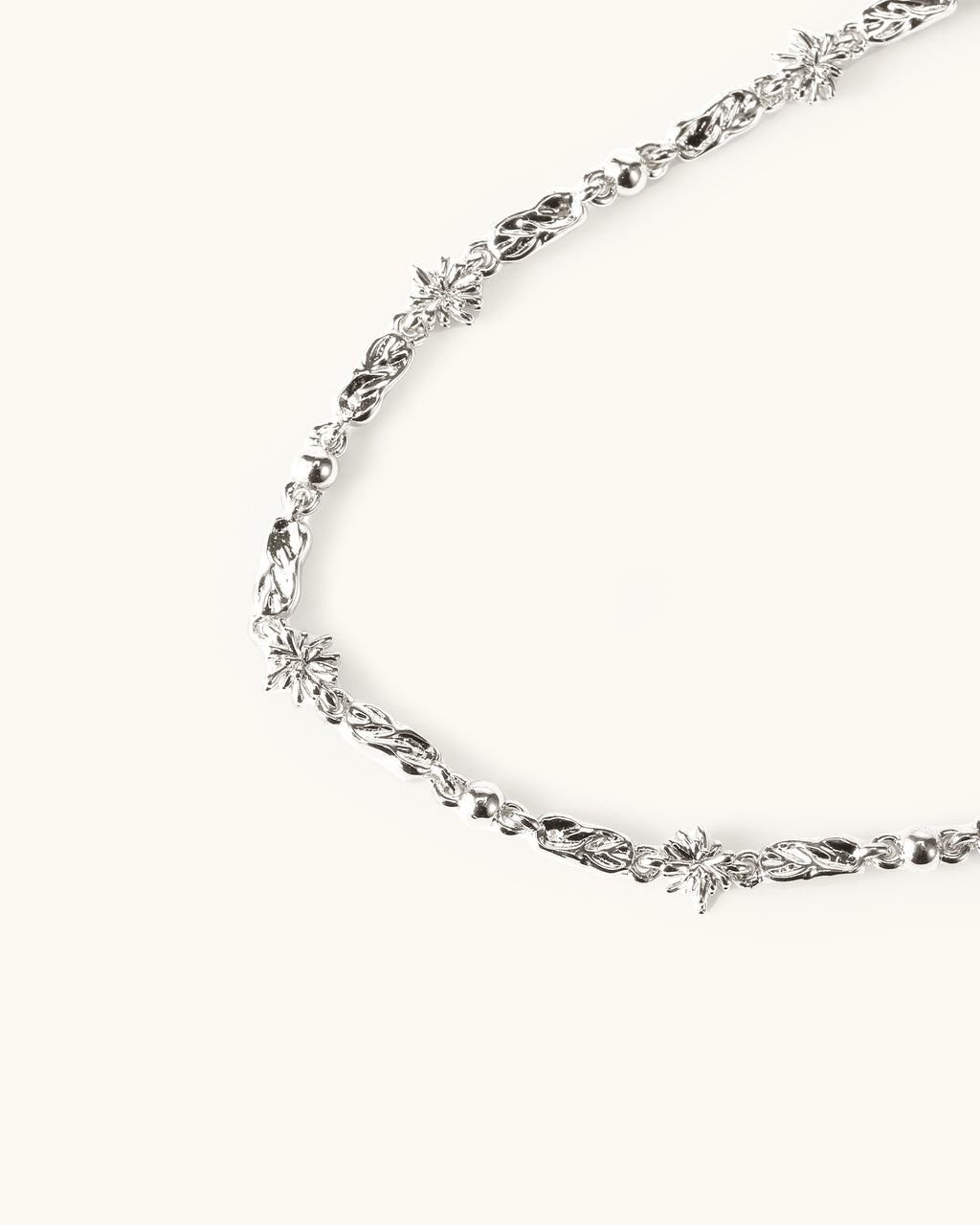 Firework Long Necklace In Silver