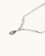 Lava Teardrop Necklace In Silver