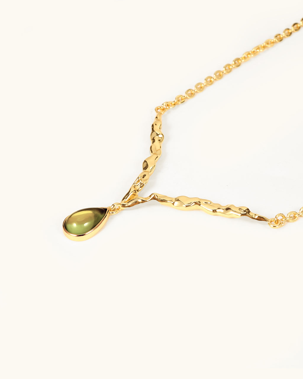 Lava Teardrop Necklace In Silver