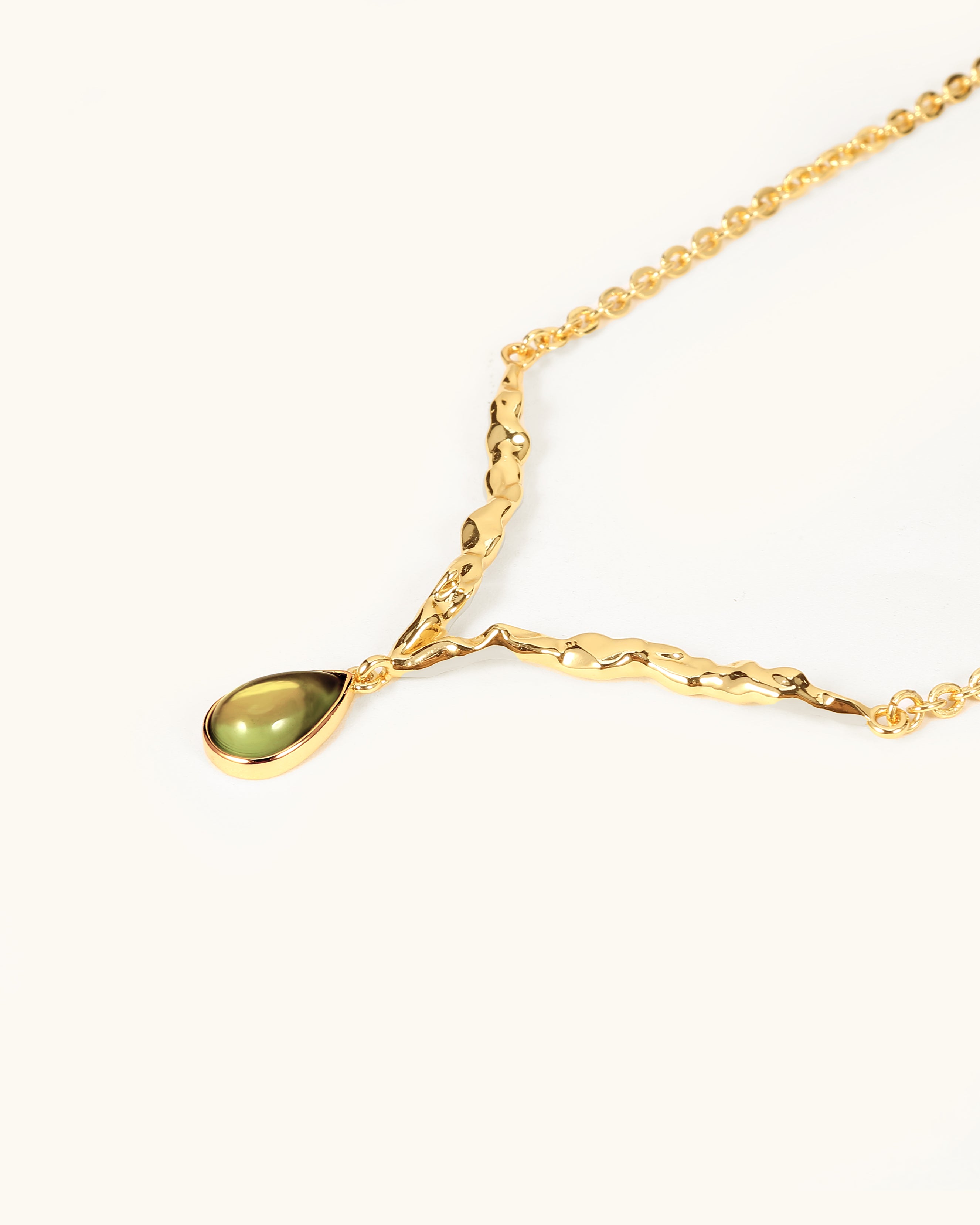 Lava Teardrop Necklace In Silver