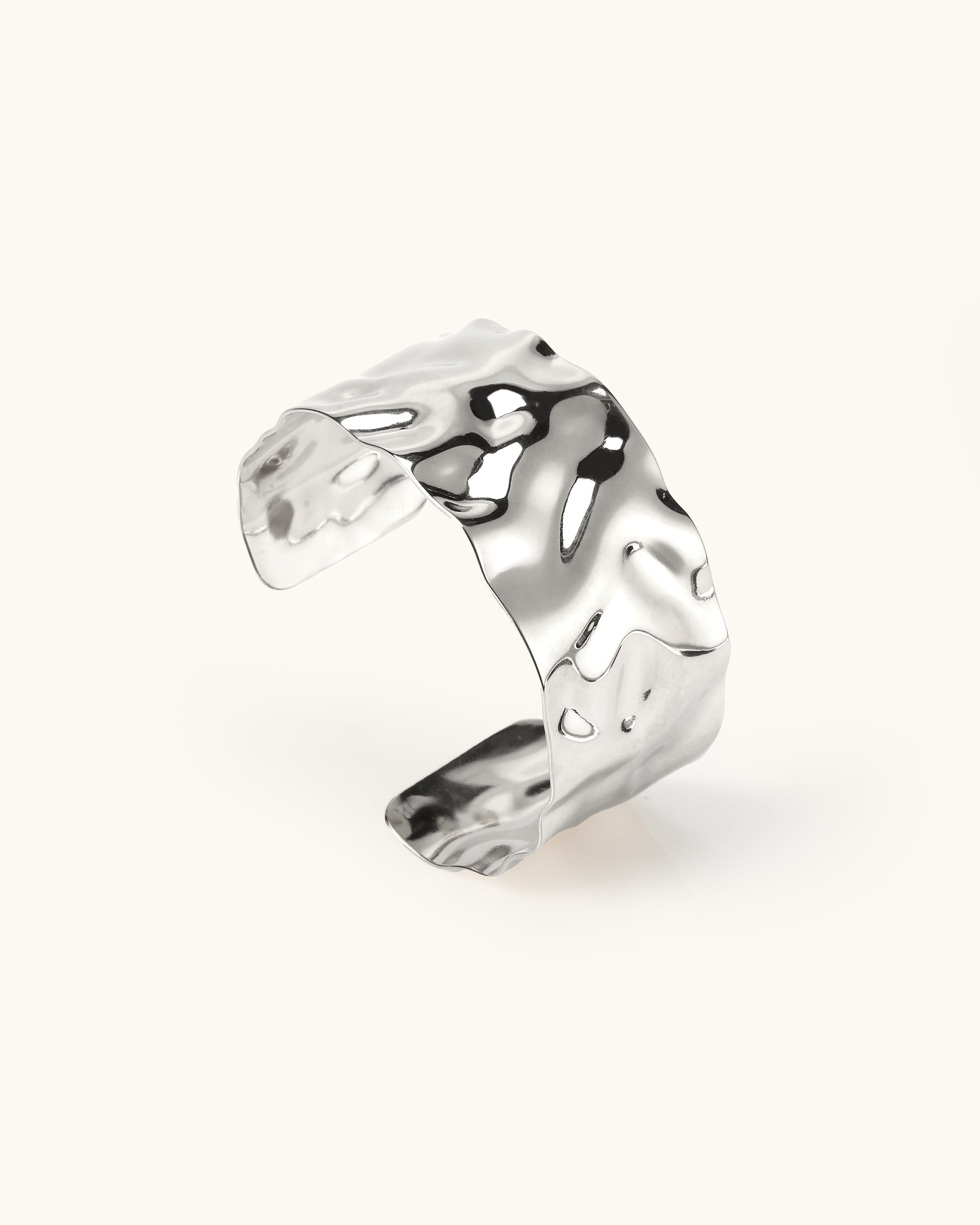Wide Rippled Bangle