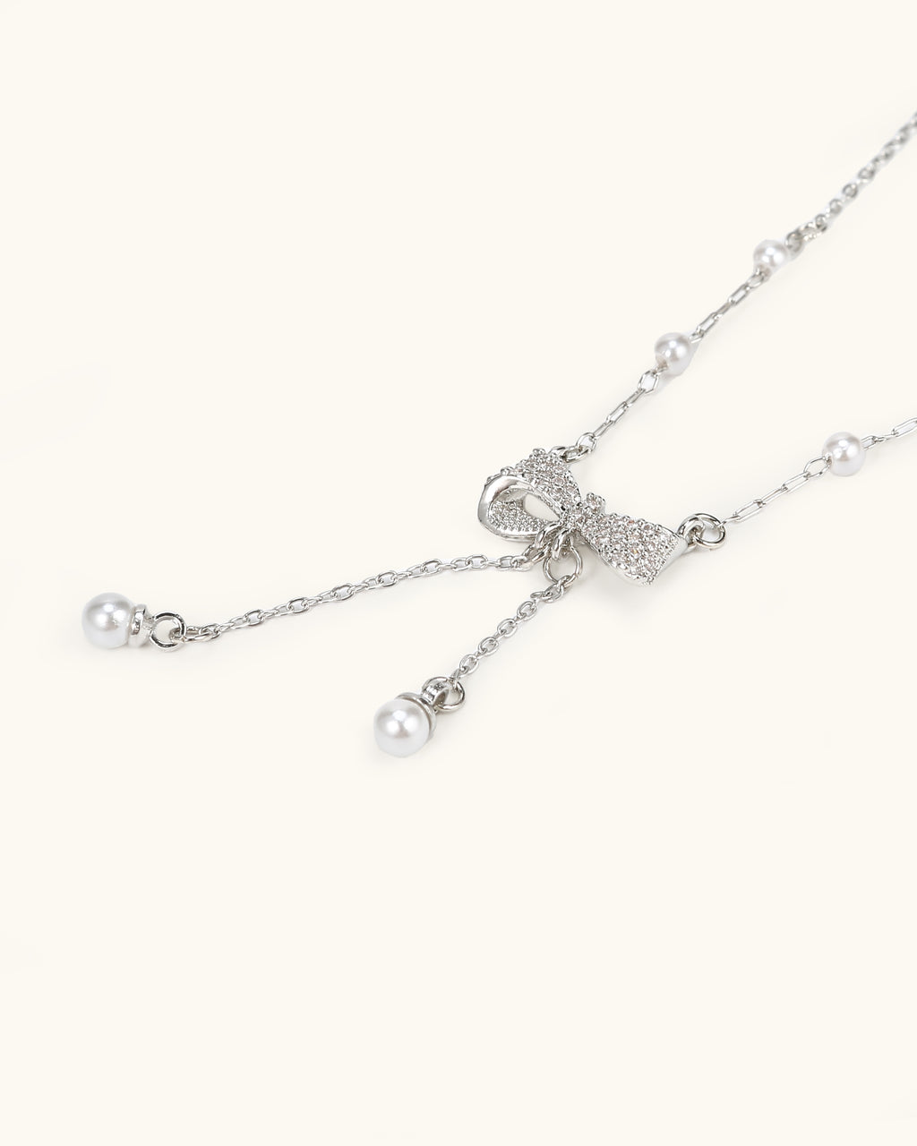 Bow lariat necklace