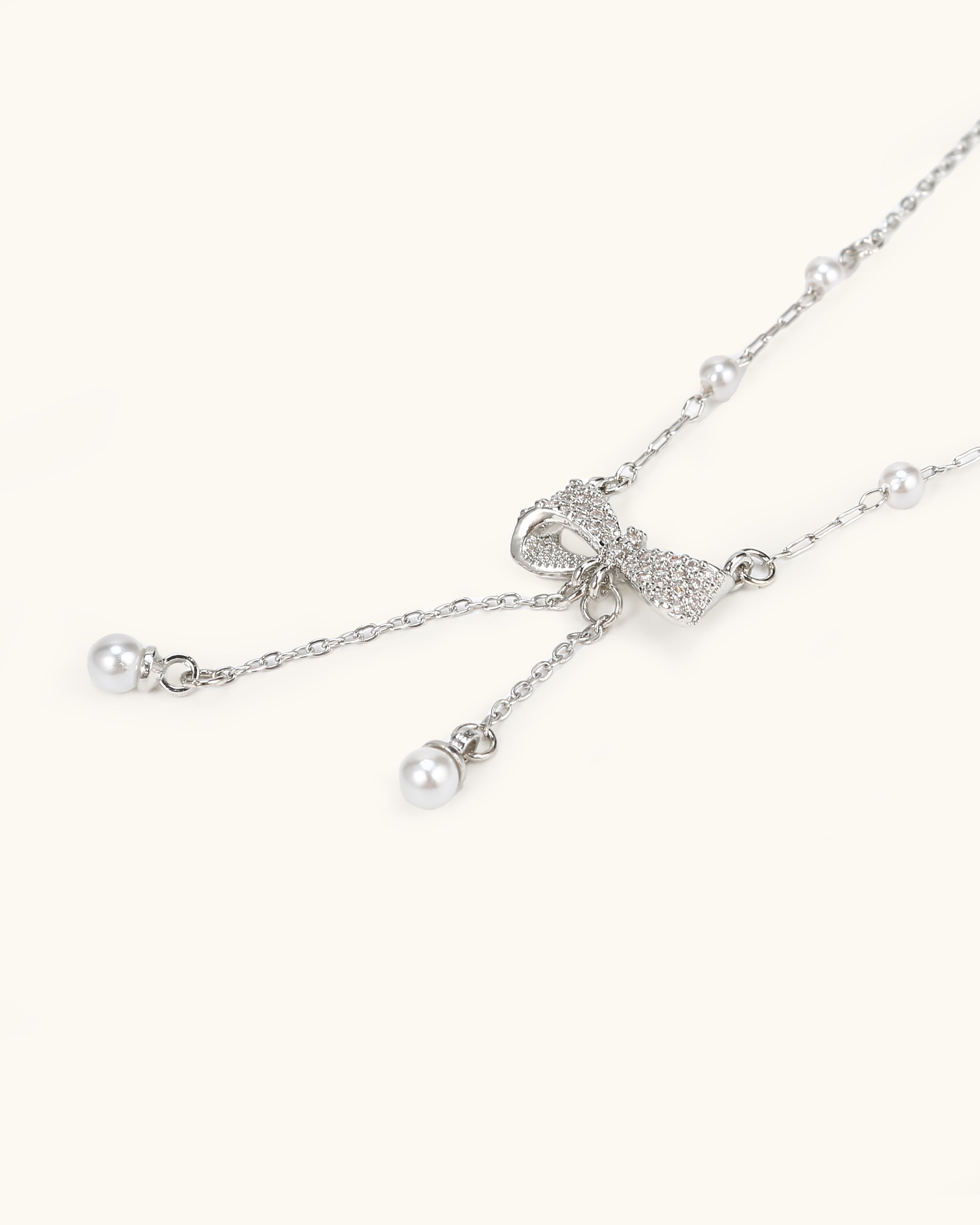 Bow lariat necklace