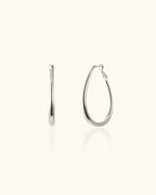 Oval Hoop Earrings In Silver