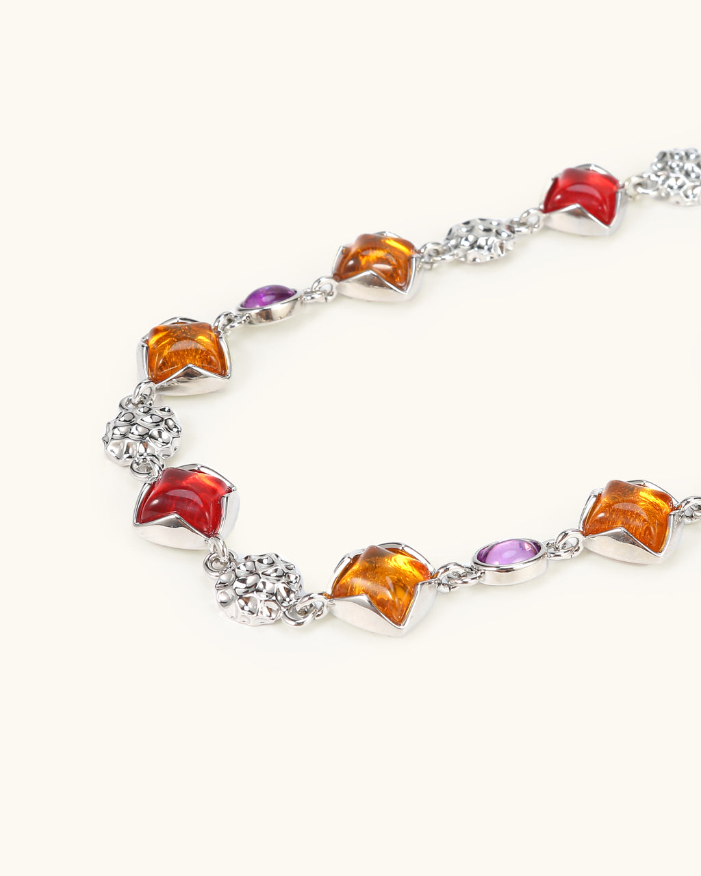 Multicolored Sugar Loaf Cut Necklace