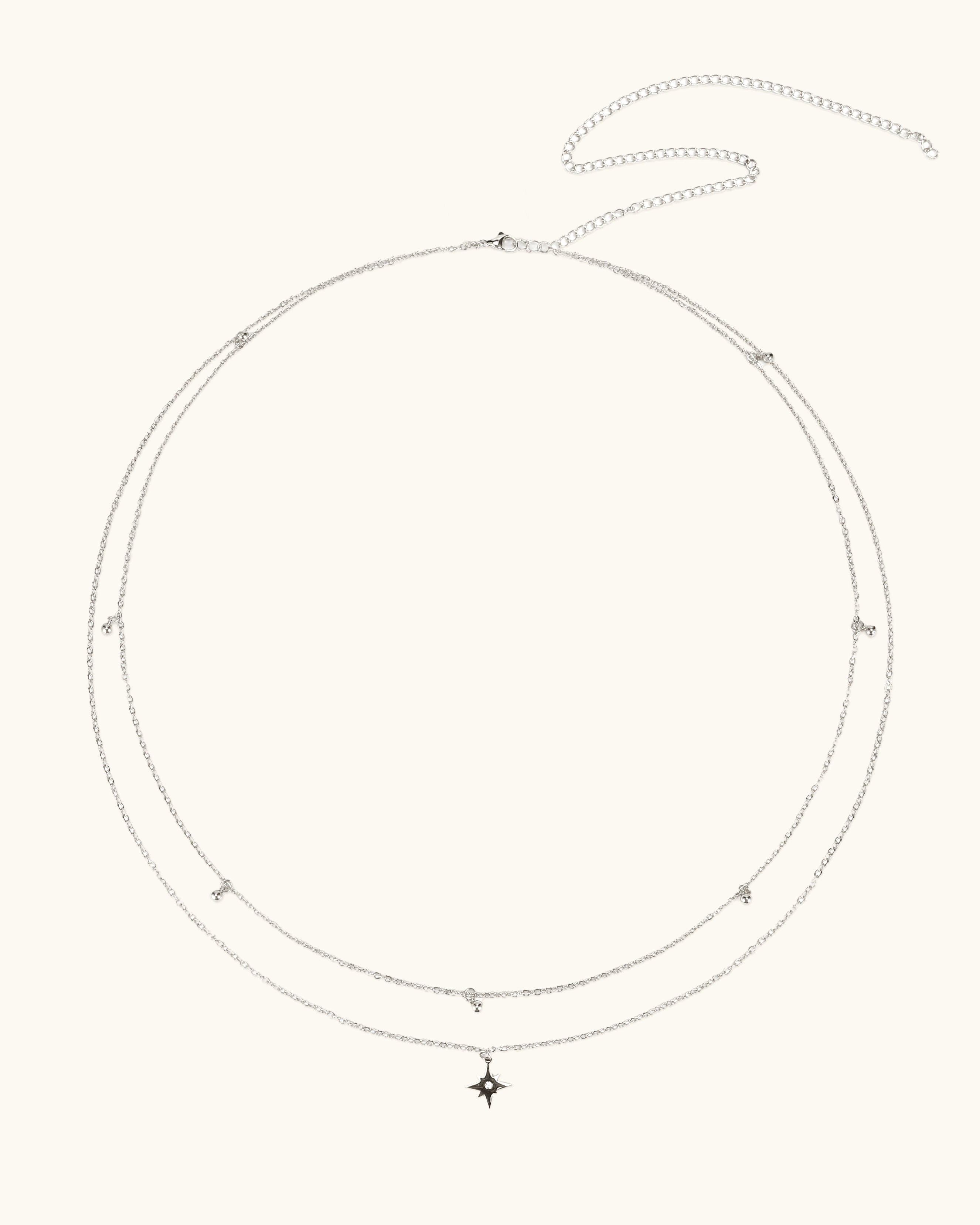 Layered Star Waist Chain In Silver