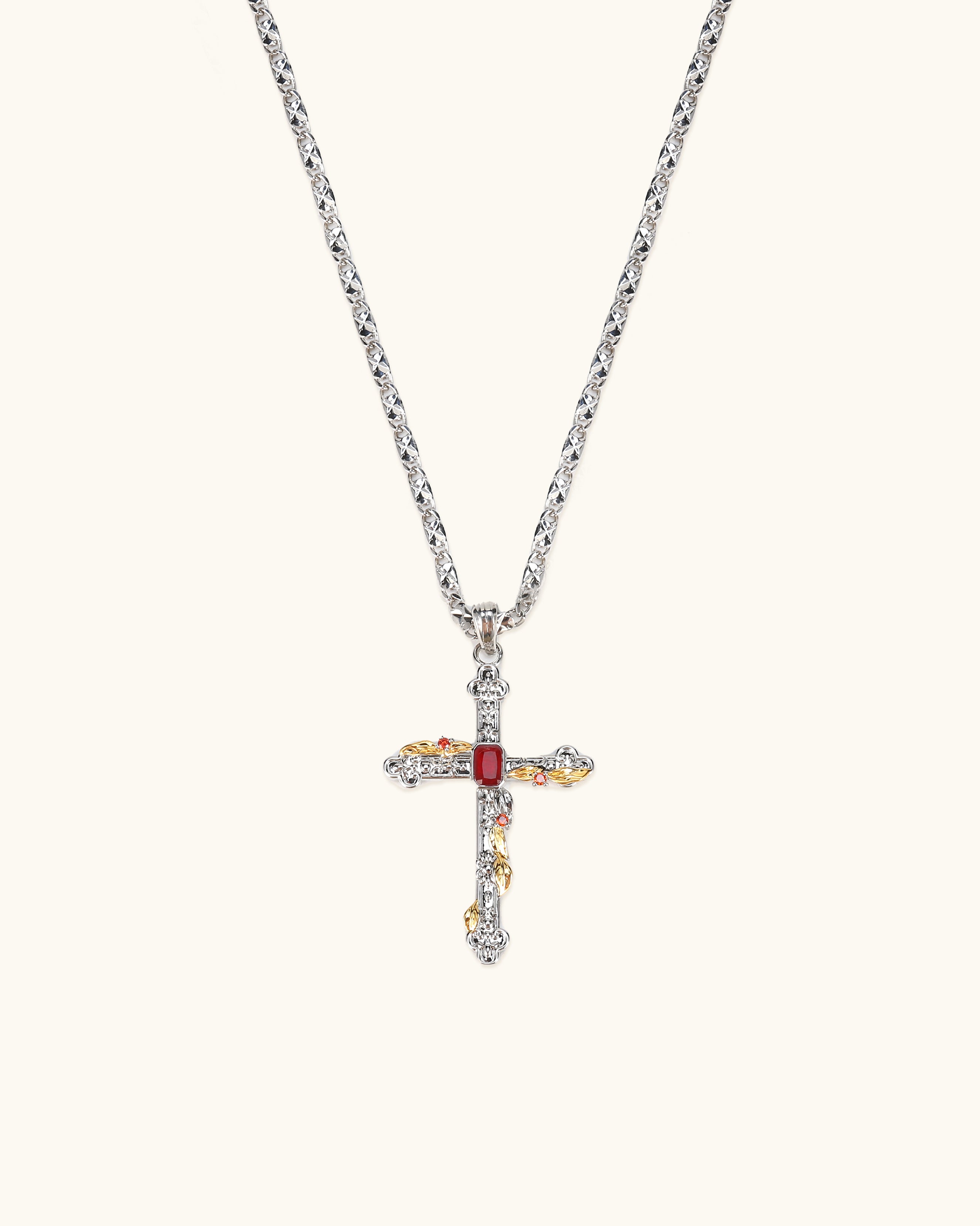 Feather Cross Necklace