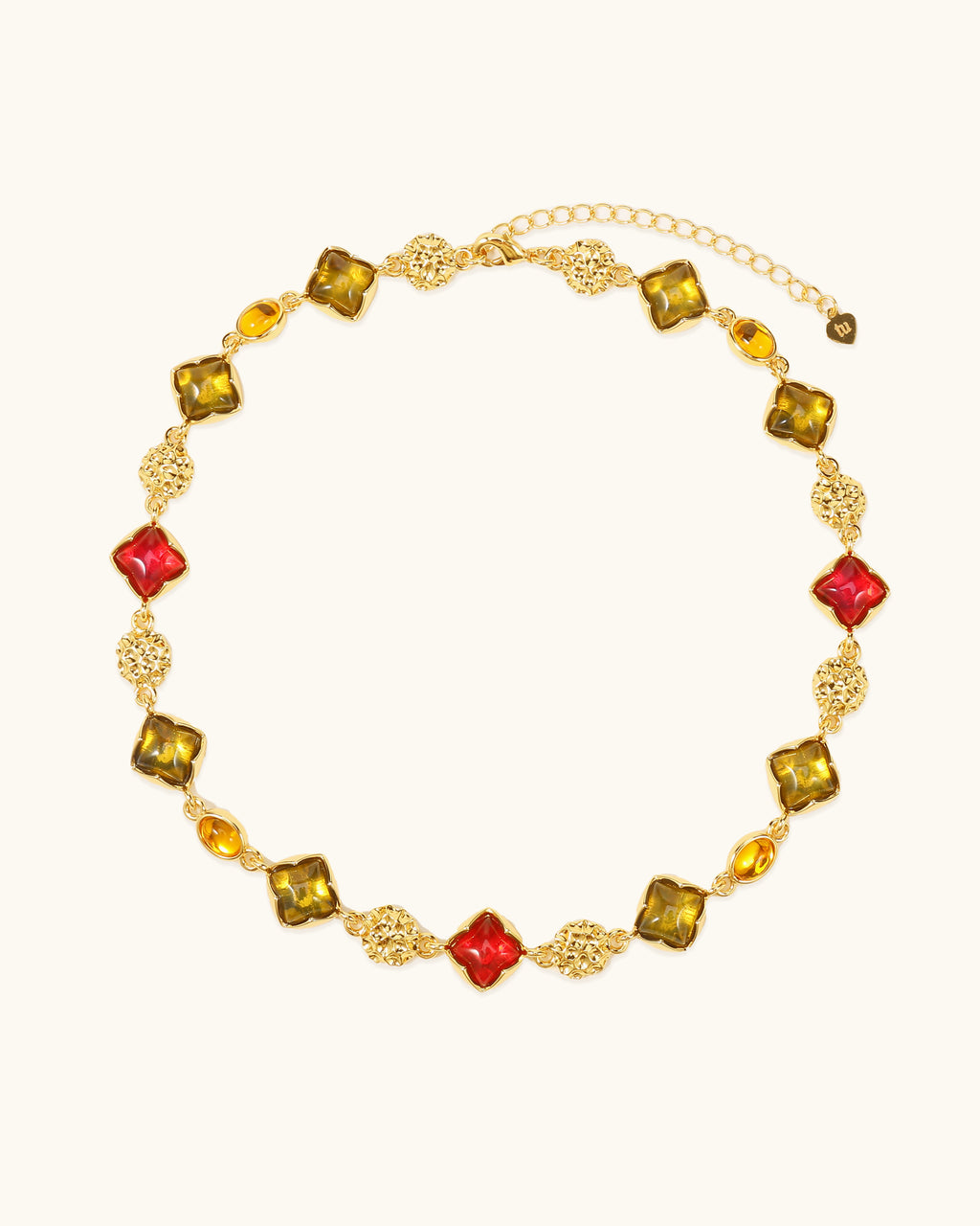 Multicolored Sugar Loaf Cut Necklace