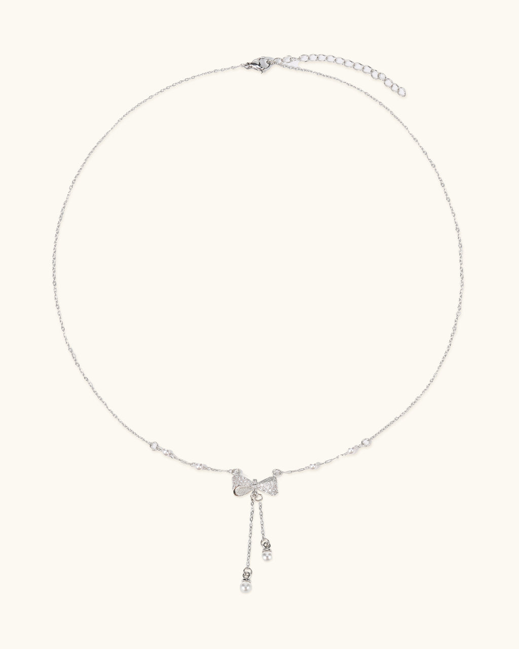 Bow lariat necklace