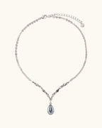 Lava Teardrop Necklace In Silver