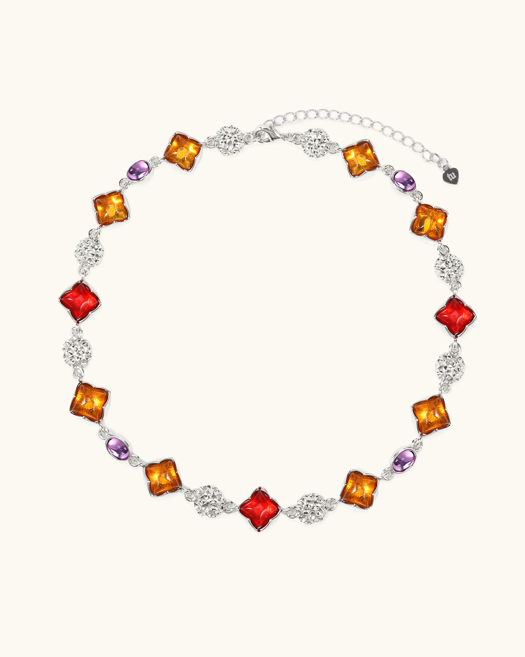 Multicolored Sugar Loaf Cut Necklace