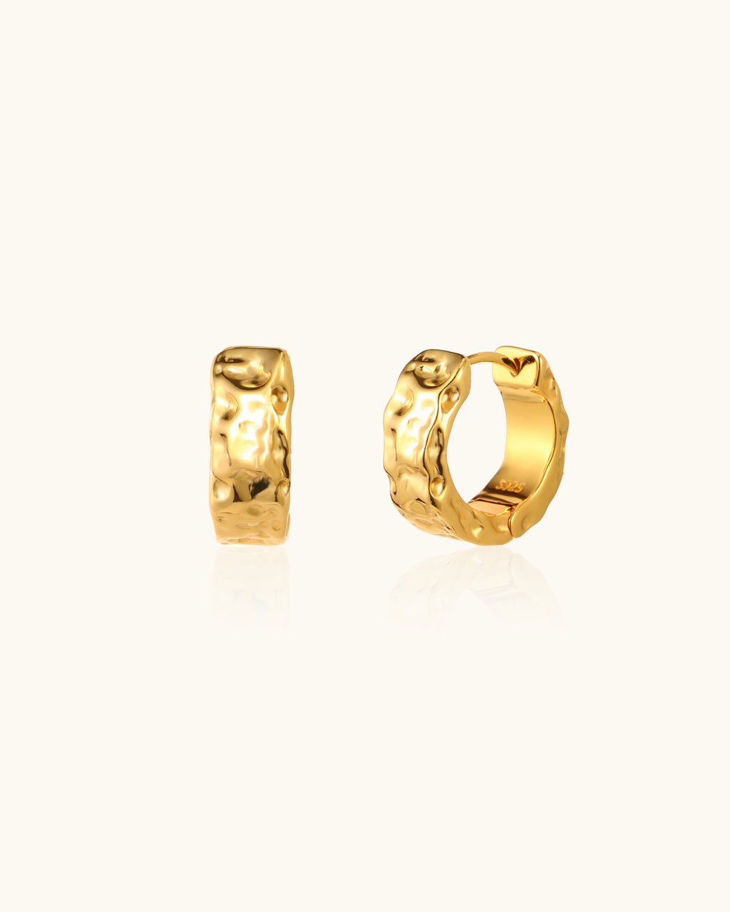 Textured Huggie Earrings In Silver