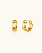 Textured Huggie Earrings In Silver