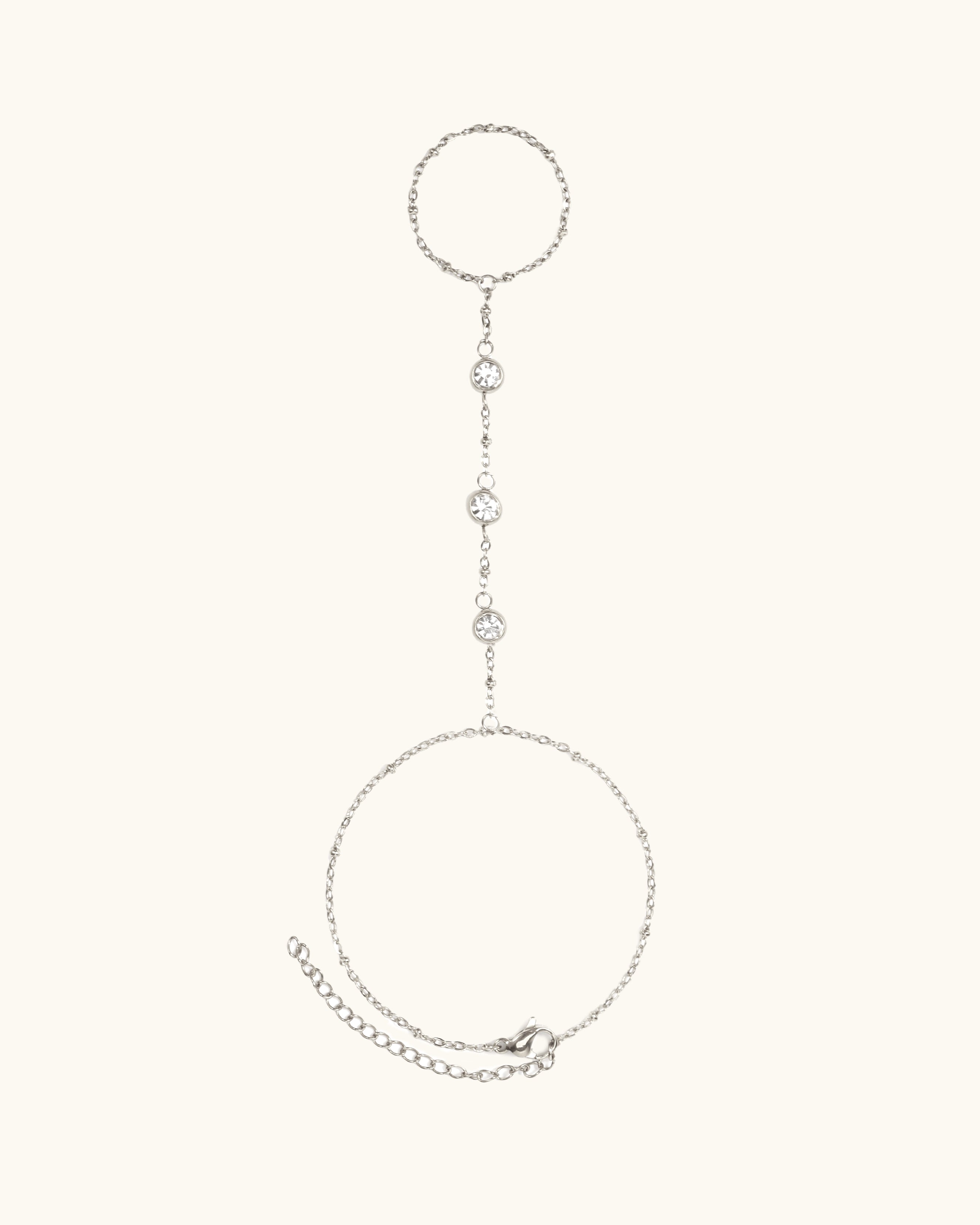 Dazzling Hand Chain In Silver