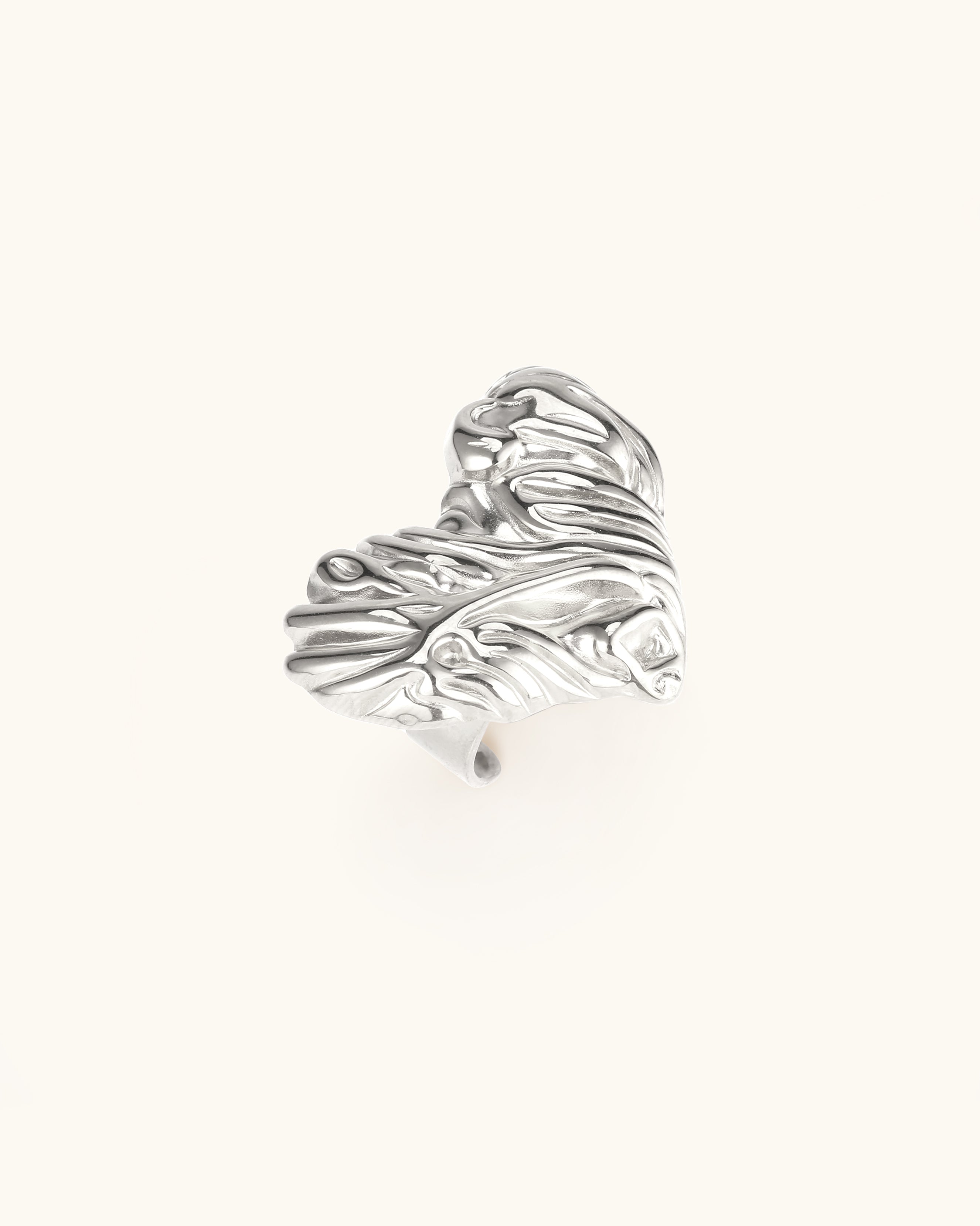 Heart Pulse Ring In Silver