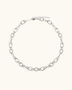 Textured Loop Chain Necklace In Silver