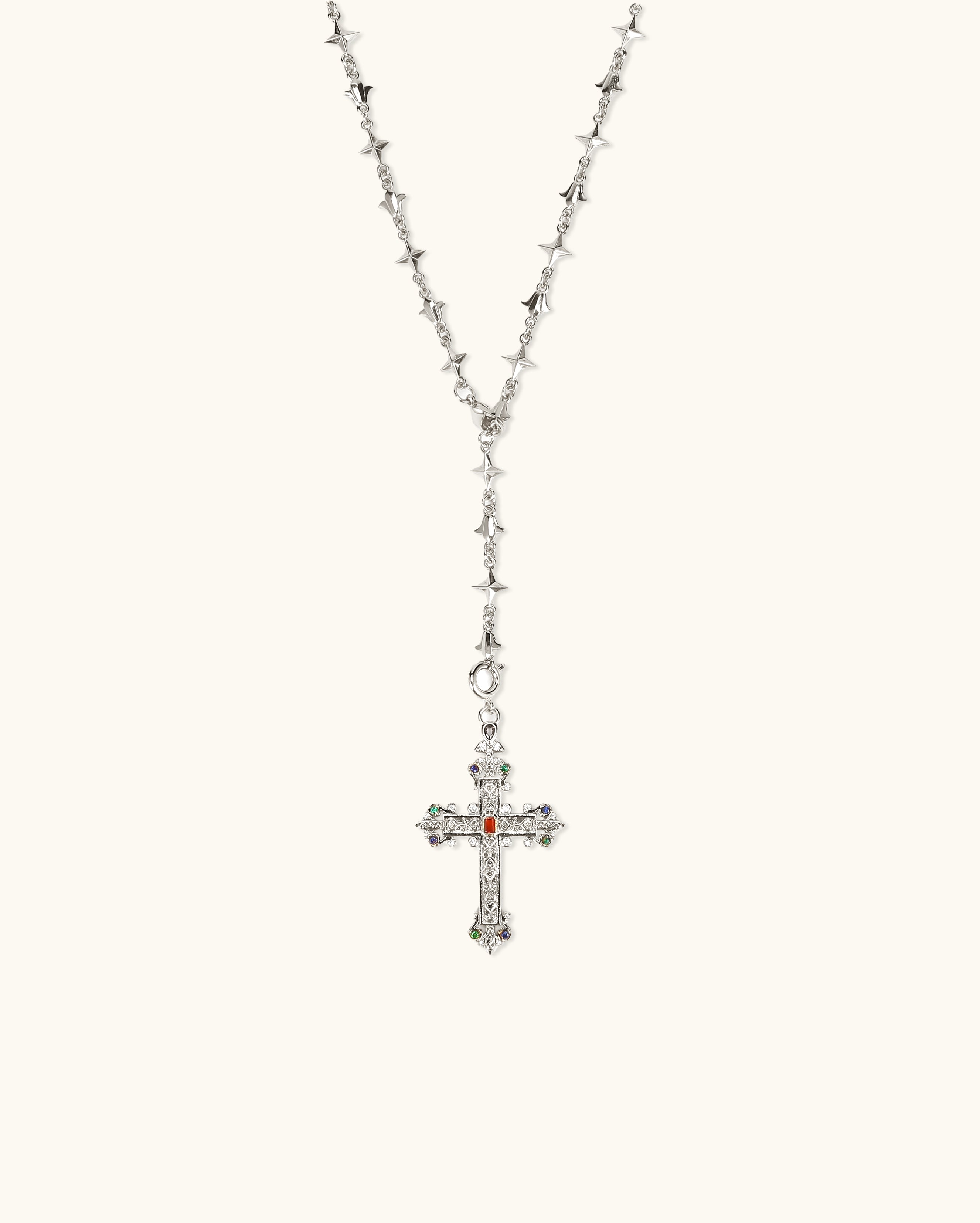 Molecule Chain Cross Necklace