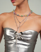 Firework Long Necklace In Silver