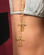 Molecule Chain Cross Necklace In Silver