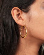 Oval Hoop Earrings In Silver