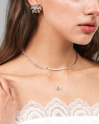 White Infinity Choker Necklace