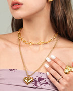 Textured Loop Chain Necklace In Silver