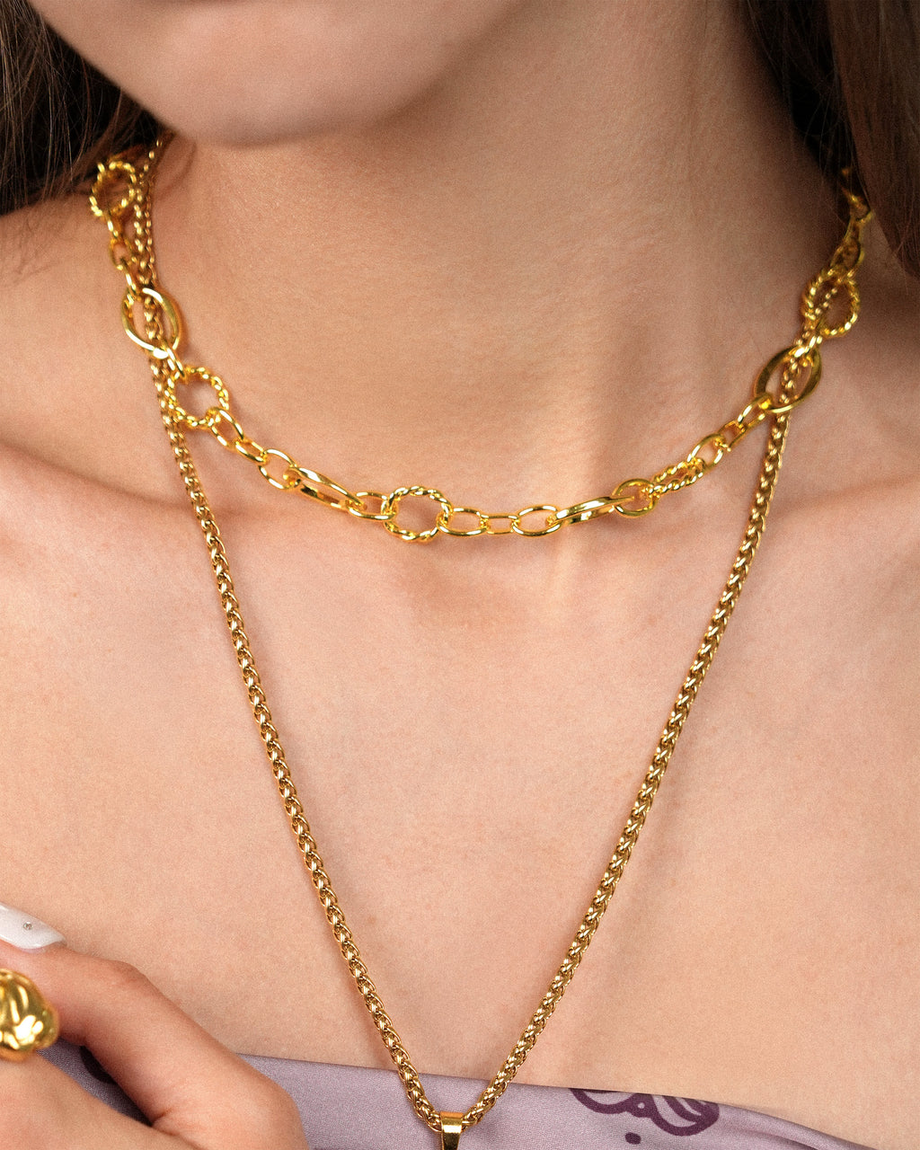 Textured Loop Chain Necklace