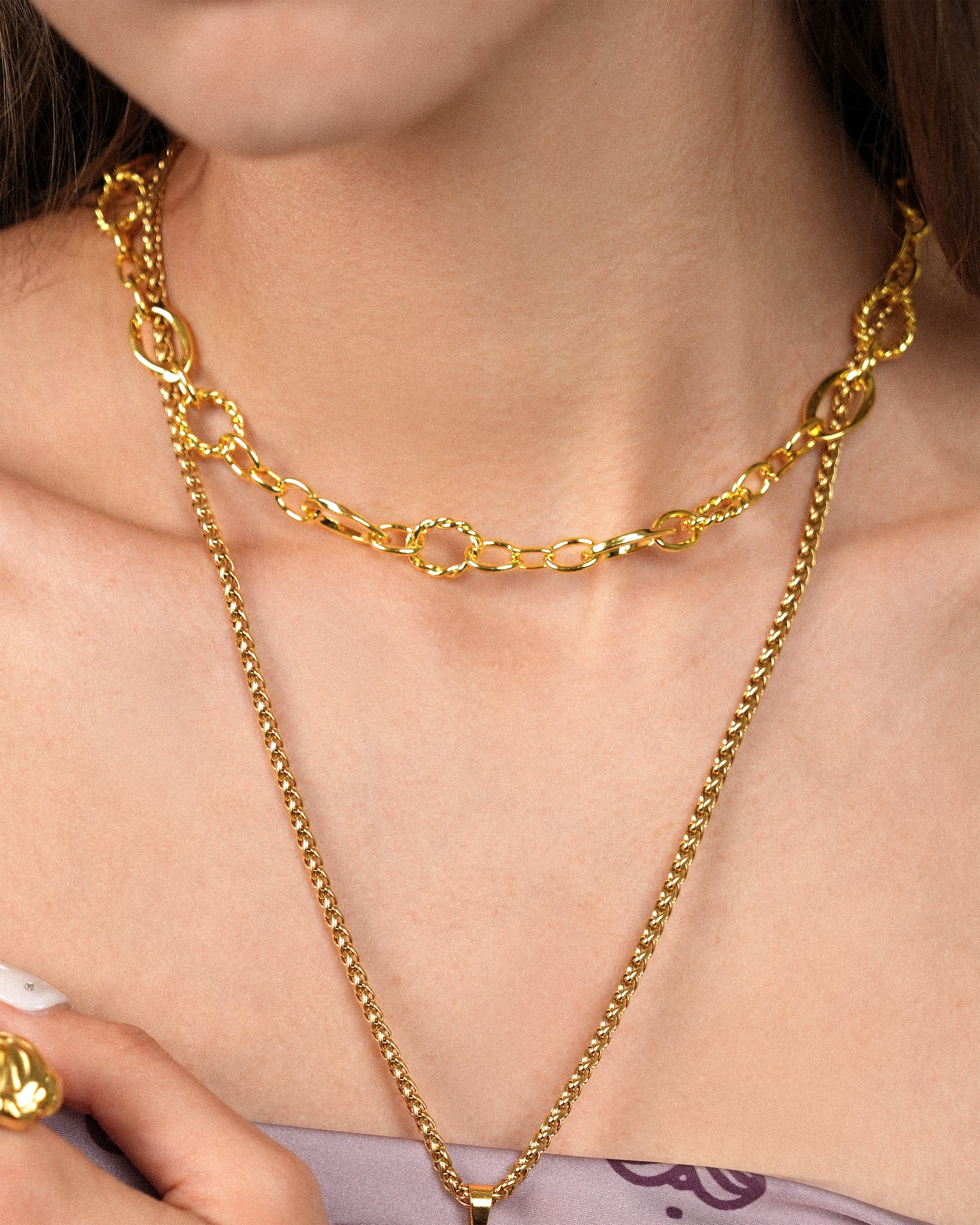 Textured Loop Chain Necklace