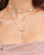 Bow lariat necklace