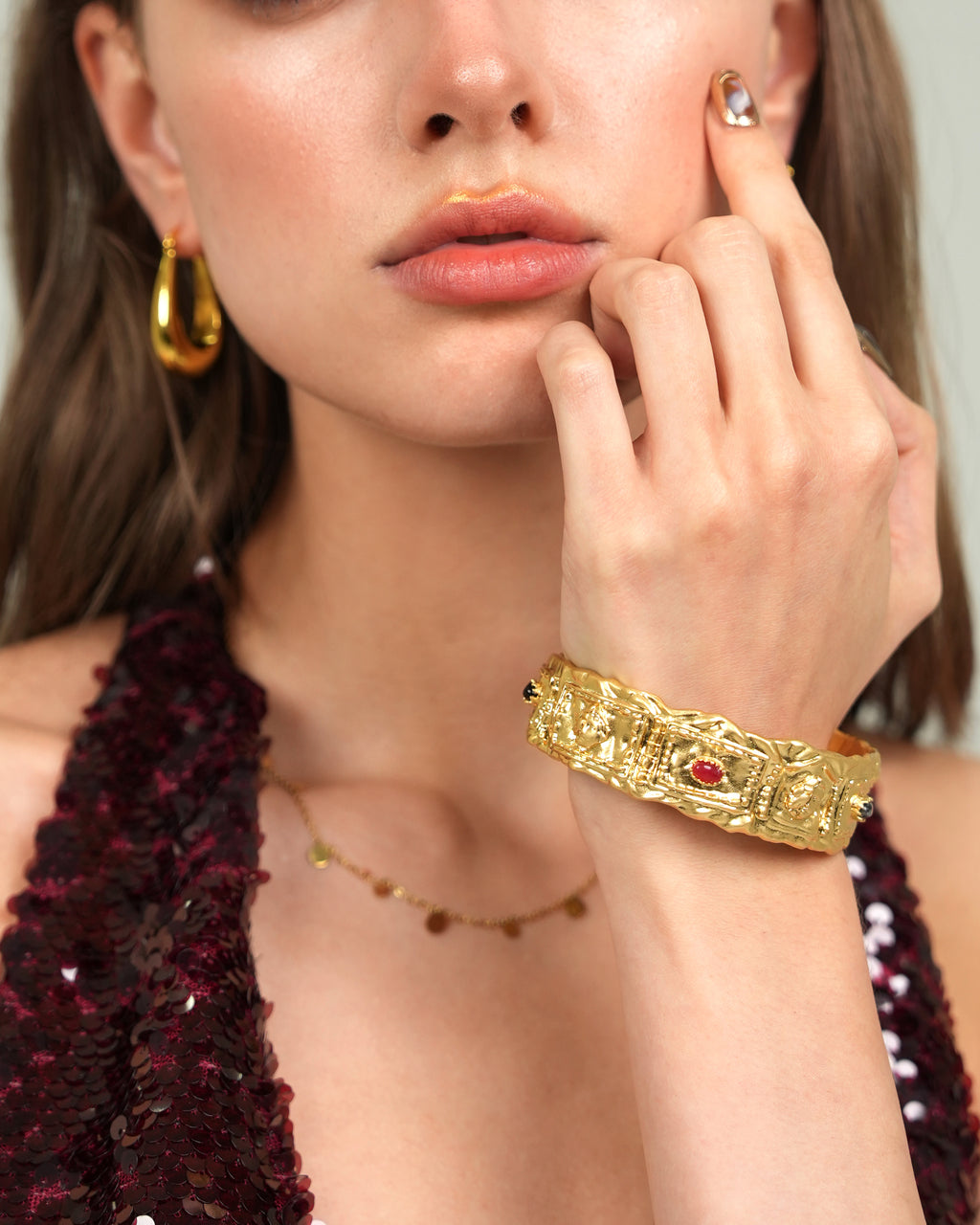 Face Natural Stone Bangle