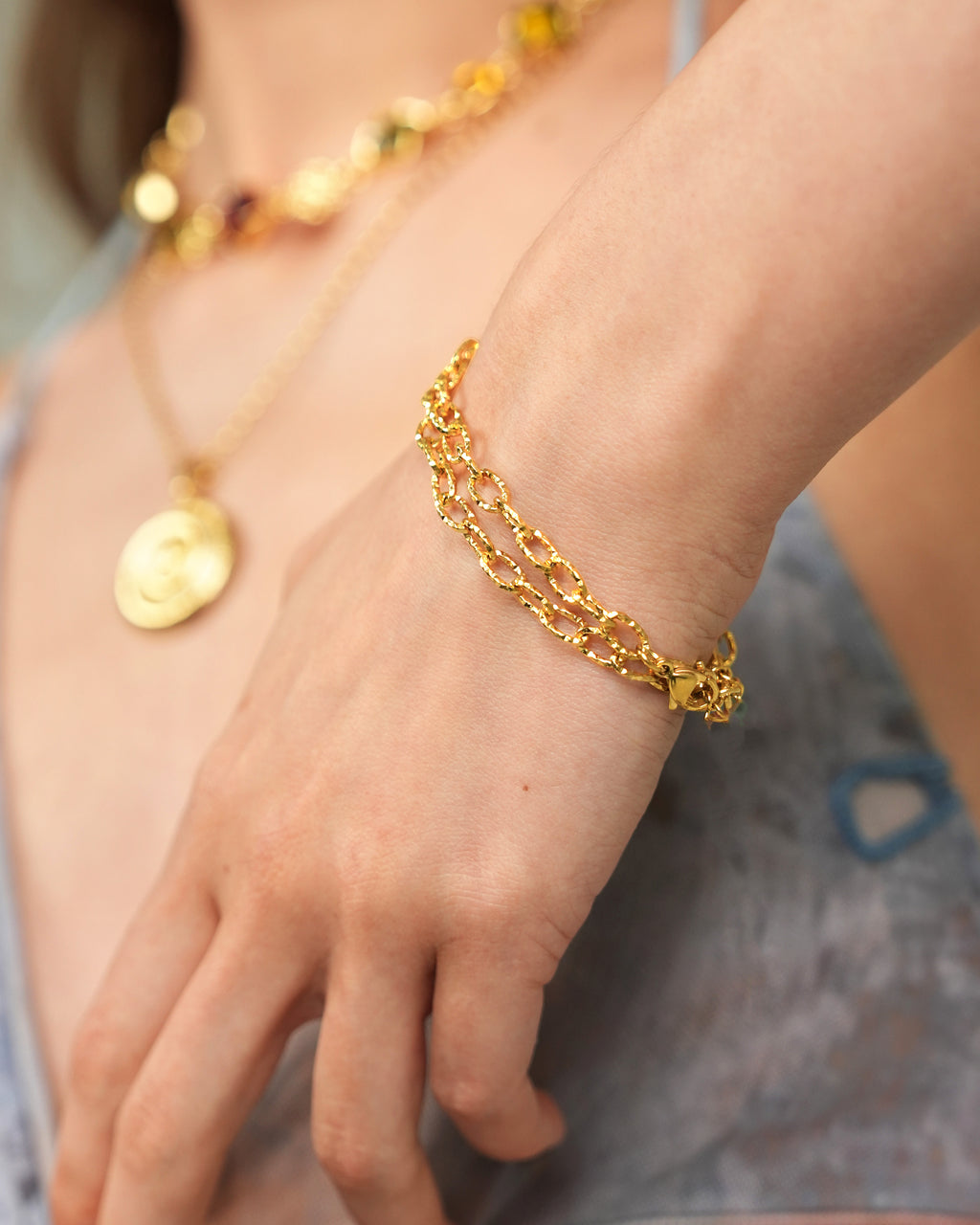 Hammered Link Bracelet