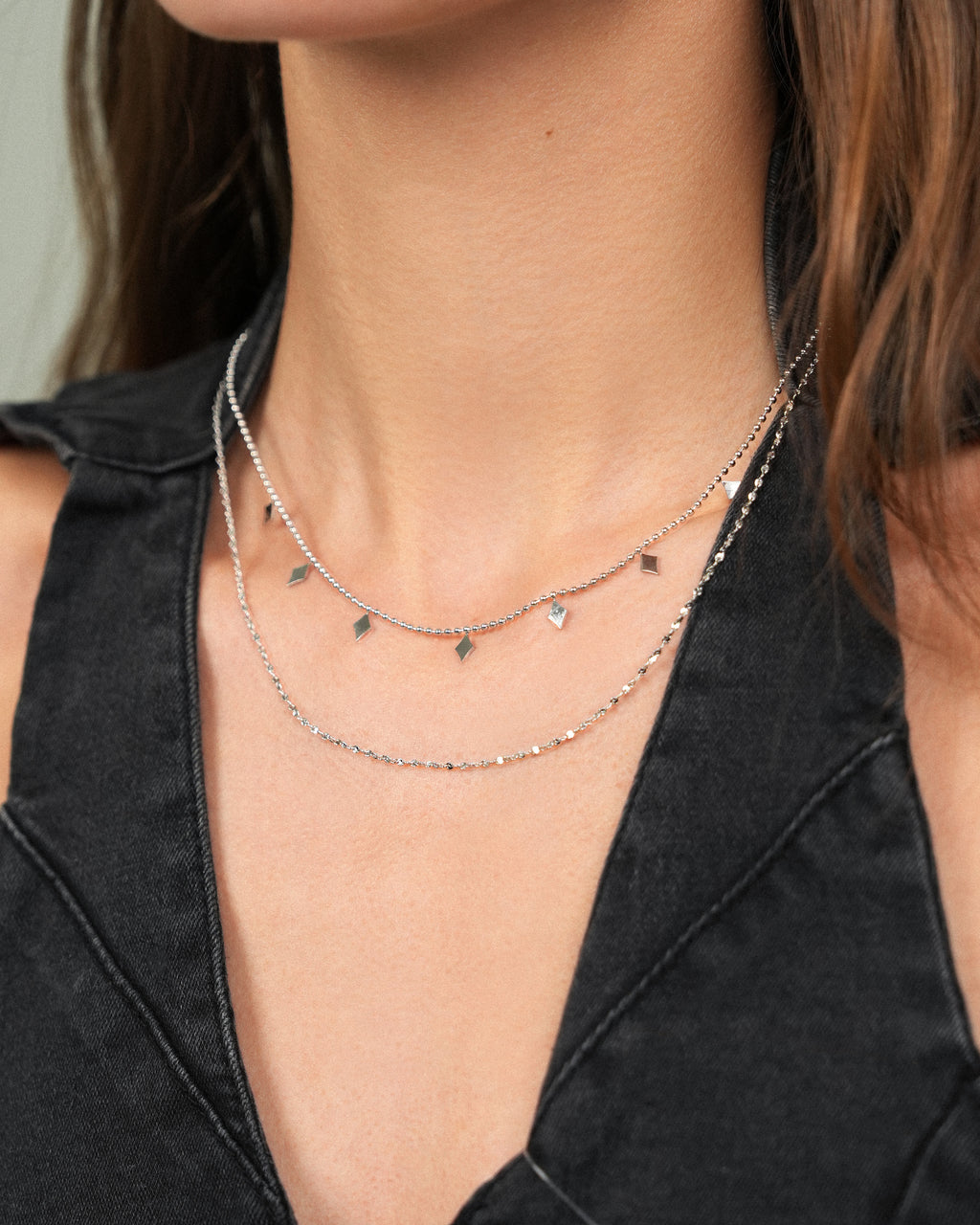 Layered Geometric Square Necklace