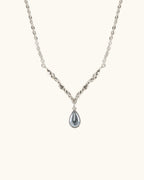 Lava Teardrop Necklace In Silver