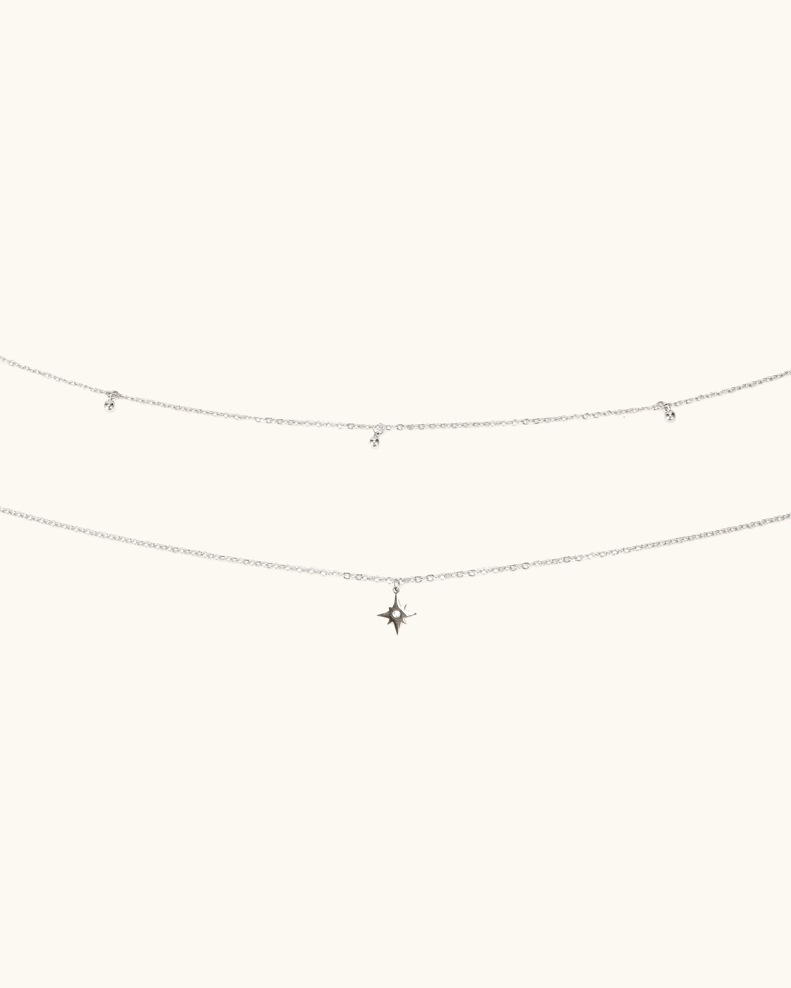 Layered Star Waist Chain In Silver