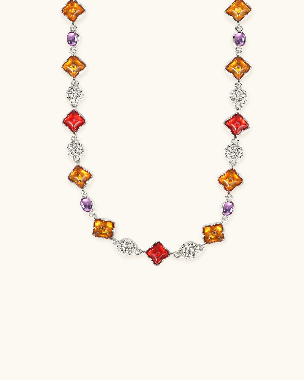 Multicolored Sugar Loaf Cut Necklace